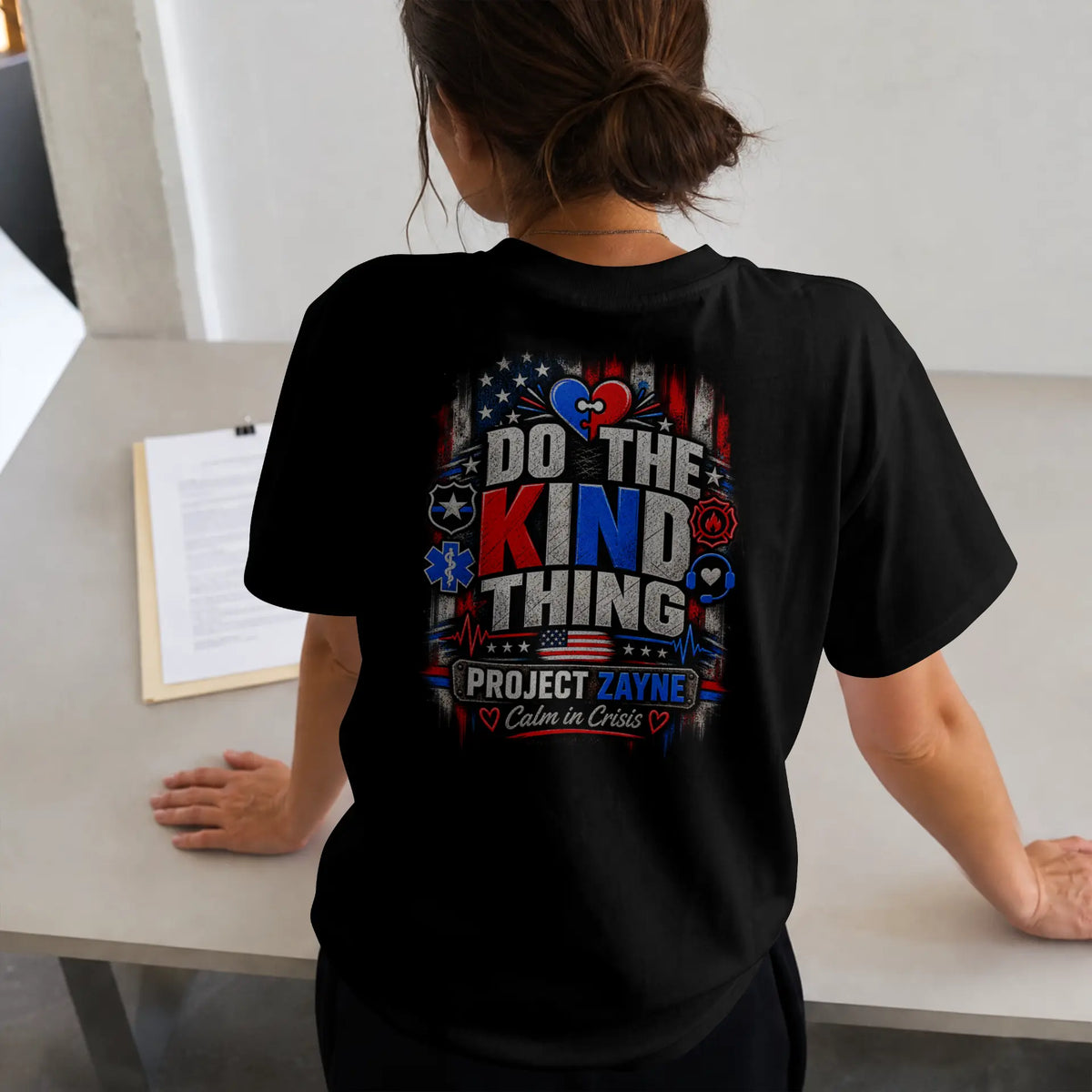 Adult Black Do the Kind Thing Tee — Back