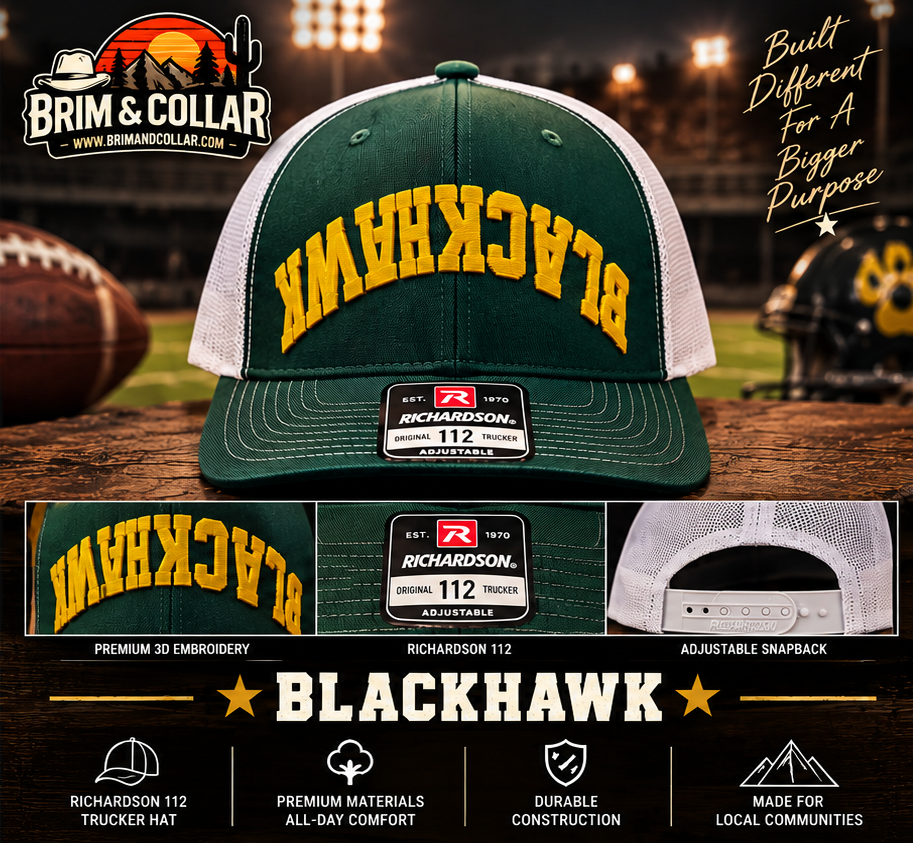Blackhawk Arch Embroidered Hat – Green/White