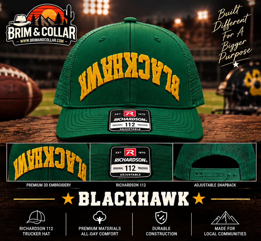 Blackhawk Arch Embroidered Hat – Solid Green
