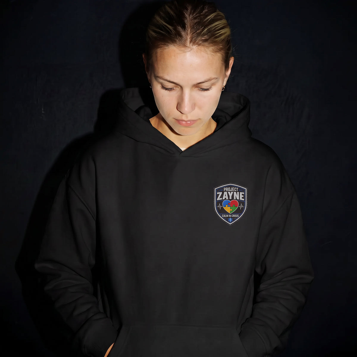 Black Front — Calm in Crisis left-chest crest